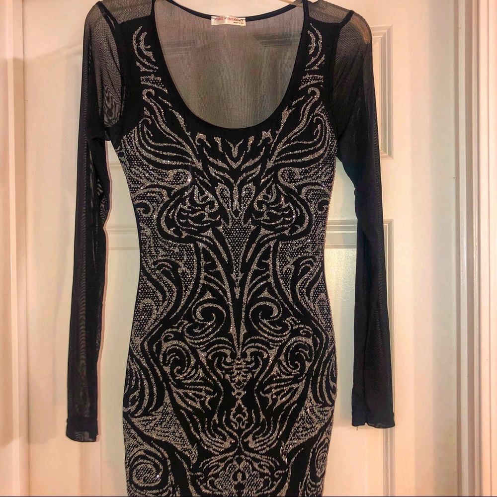 A’gaci beaded mesh sleeve dress - Picture 7 of 7